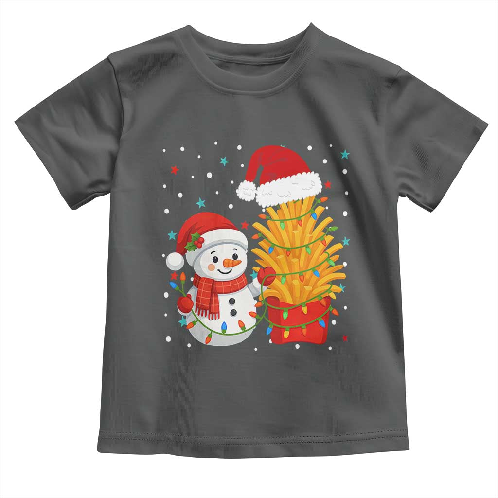 Funny Snowman Decorating French Fries Toddler T Shirt Christmas Gift - Wonder Print Shop