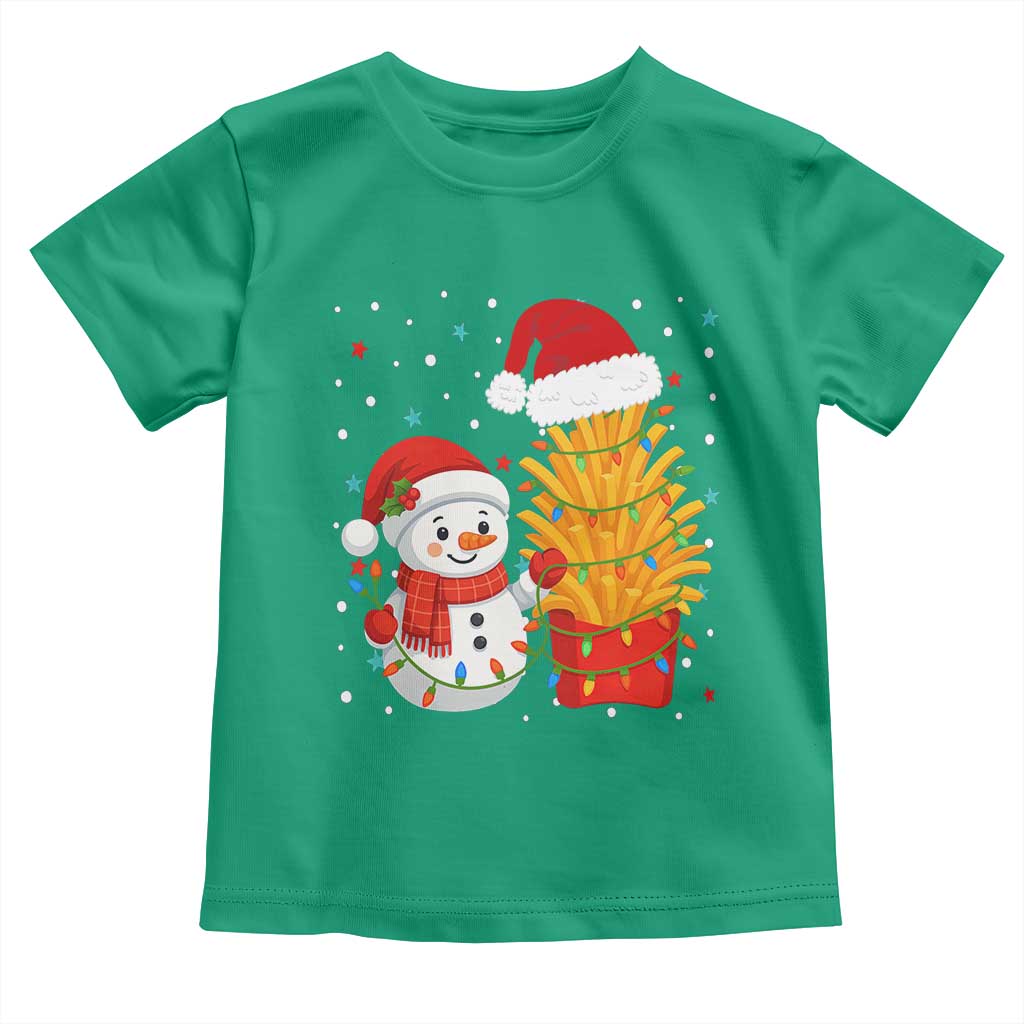 Funny Snowman Decorating French Fries Toddler T Shirt Christmas Gift - Wonder Print Shop