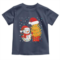 Funny Snowman Decorating French Fries Toddler T Shirt Christmas Gift - Wonder Print Shop