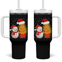 Funny Snowman Decorating French Fries Tumbler With Handle Christmas Gift