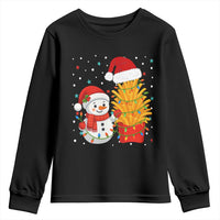 Funny Snowman Decorating French Fries Youth Sweatshirt Christmas Gift - Wonder Print Shop