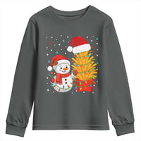 Funny Snowman Decorating French Fries Youth Sweatshirt Christmas Gift - Wonder Print Shop