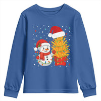 Funny Snowman Decorating French Fries Youth Sweatshirt Christmas Gift - Wonder Print Shop