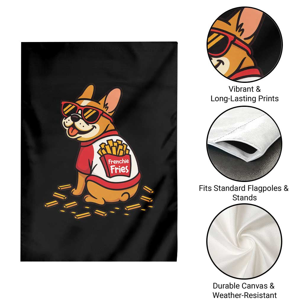 Frenchie Fries Garden Flag Funny French Bulldog Lover Gift - Wonder Print Shop