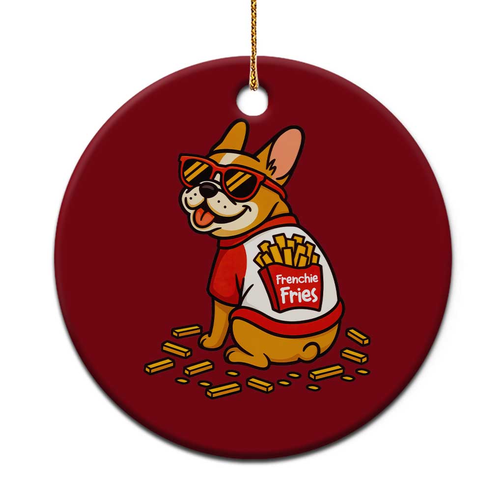 Frenchie Fries Ceramic Ornament Funny French Bulldog Lover Gift - Wonder Print Shop