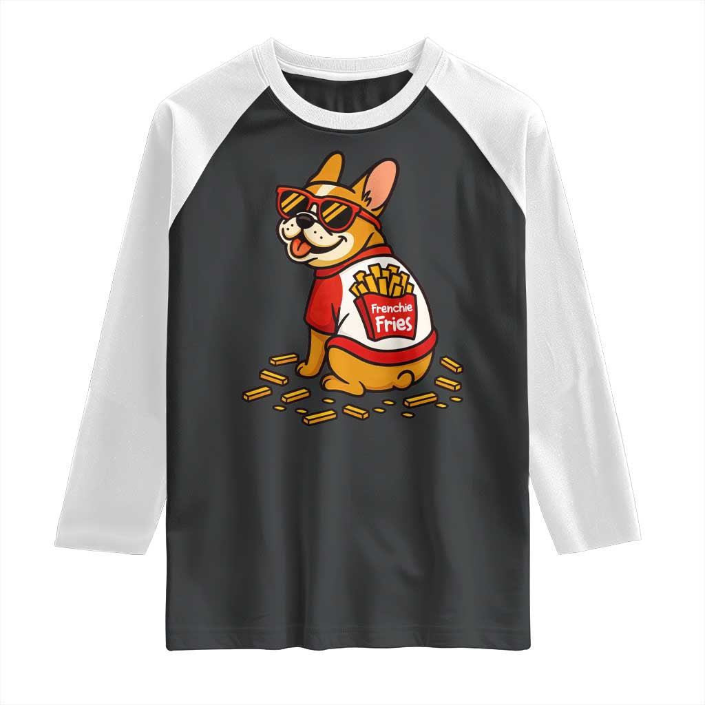 Frenchie Fries Raglan Shirt Funny French Bulldog Lover Gift - Wonder Print Shop
