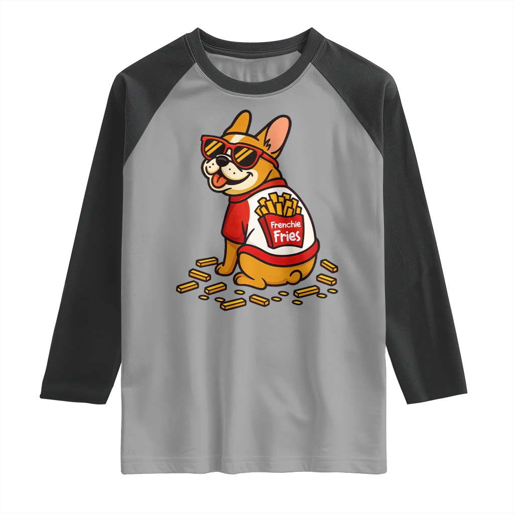 Frenchie Fries Raglan Shirt Funny French Bulldog Lover Gift - Wonder Print Shop
