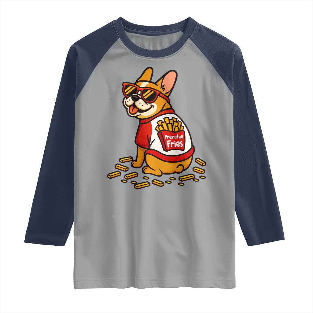 Frenchie Fries Raglan Shirt Funny French Bulldog Lover Gift - Wonder Print Shop