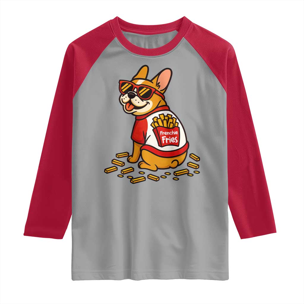 Frenchie Fries Raglan Shirt Funny French Bulldog Lover Gift - Wonder Print Shop