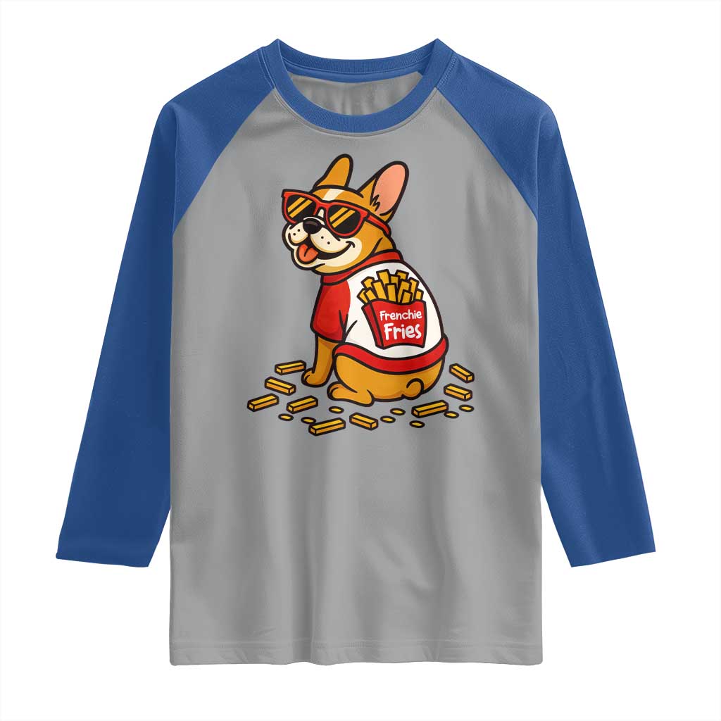Frenchie Fries Raglan Shirt Funny French Bulldog Lover Gift - Wonder Print Shop