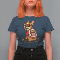 Frenchie Fries T Shirt For Women Funny French Bulldog Lover Gift - Wonder Print Shop