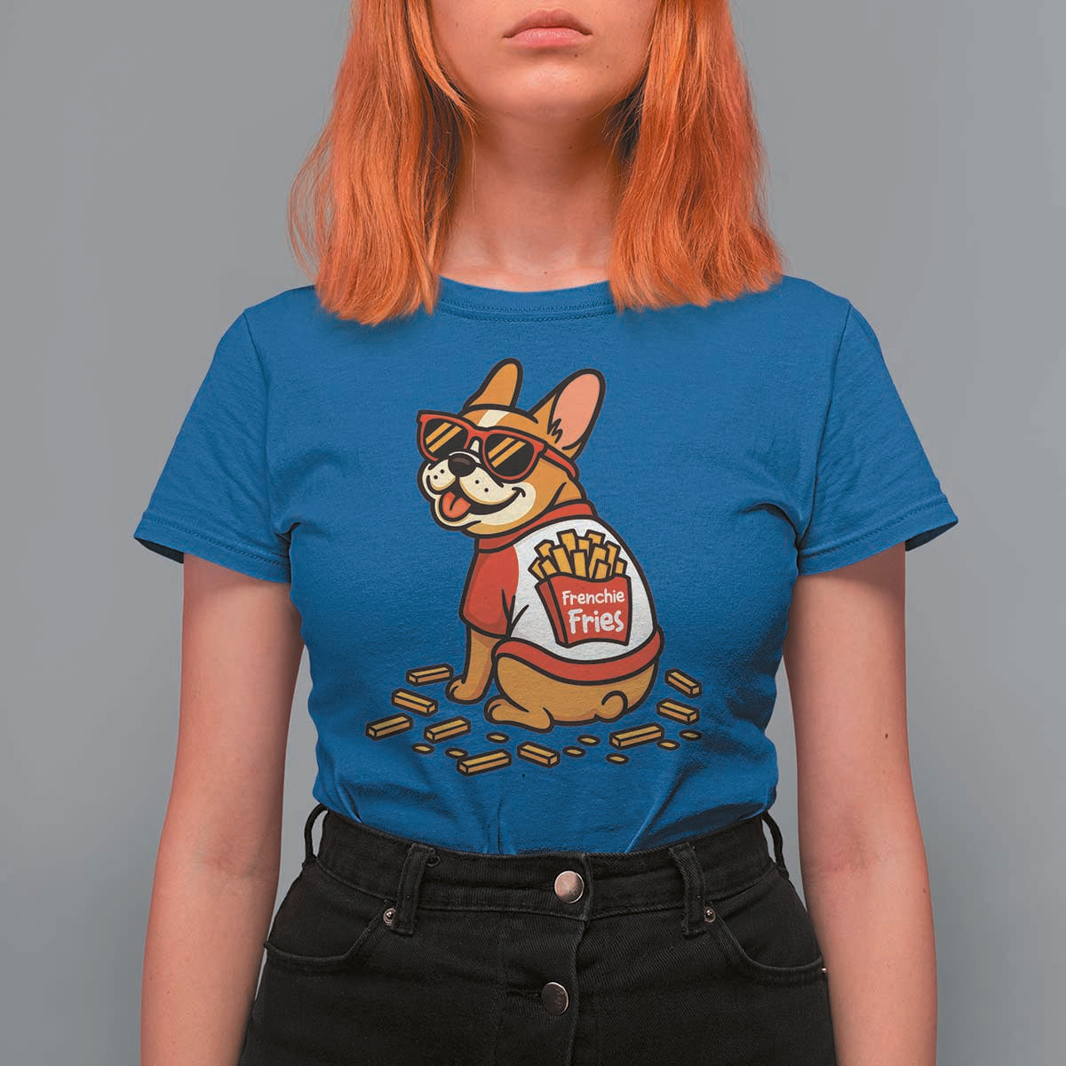 Frenchie Fries T Shirt For Women Funny French Bulldog Lover Gift - Wonder Print Shop
