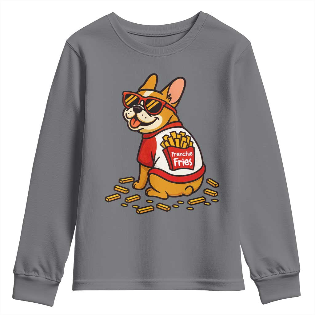 Frenchie Fries Youth Sweatshirt Funny French Bulldog Lover Gift - Wonder Print Shop