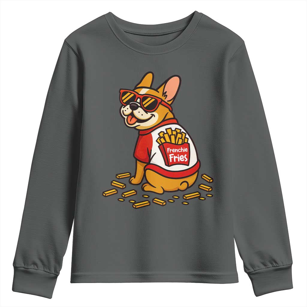 Frenchie Fries Youth Sweatshirt Funny French Bulldog Lover Gift - Wonder Print Shop