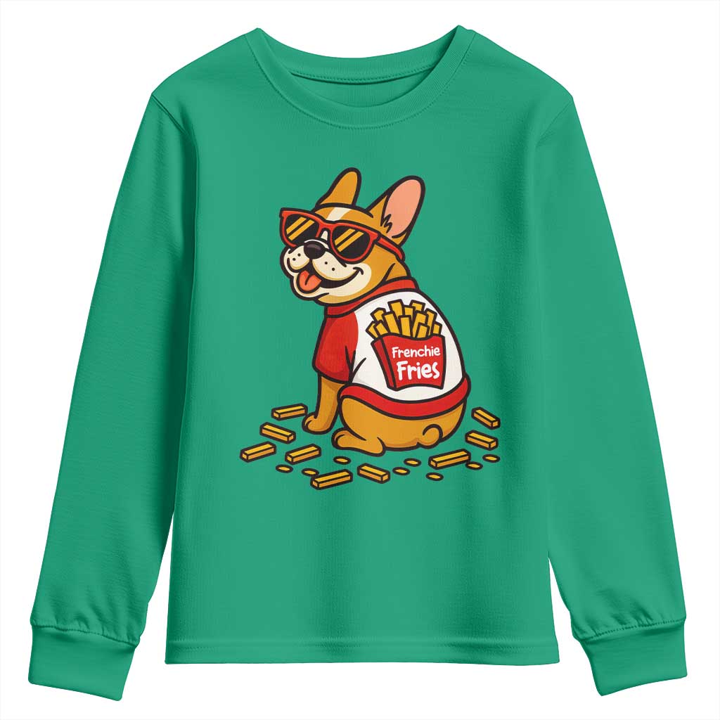 Frenchie Fries Youth Sweatshirt Funny French Bulldog Lover Gift - Wonder Print Shop