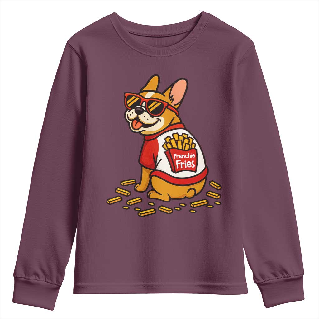 Frenchie Fries Youth Sweatshirt Funny French Bulldog Lover Gift - Wonder Print Shop