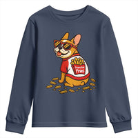 Frenchie Fries Youth Sweatshirt Funny French Bulldog Lover Gift - Wonder Print Shop