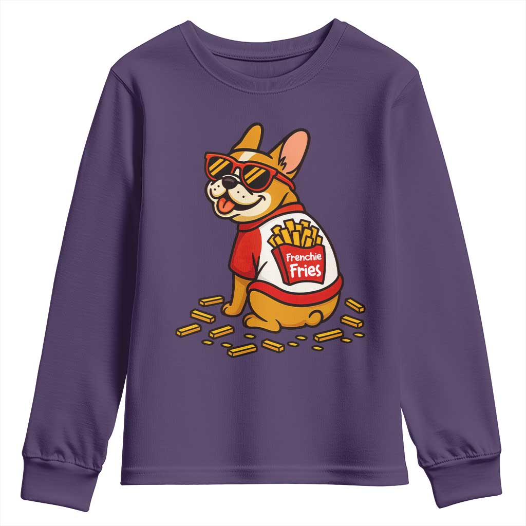 Frenchie Fries Youth Sweatshirt Funny French Bulldog Lover Gift - Wonder Print Shop