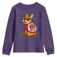 Frenchie Fries Youth Sweatshirt Funny French Bulldog Lover Gift - Wonder Print Shop