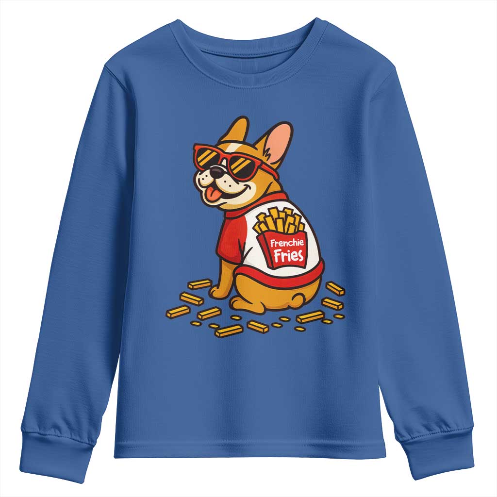 Frenchie Fries Youth Sweatshirt Funny French Bulldog Lover Gift - Wonder Print Shop
