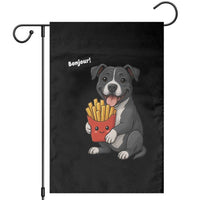 Funny Bonjour French Fries Garden Flag Pitbull Dog Gift - Wonder Print Shop