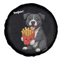 Funny Bonjour French Fries Spare Tire Cover Pitbull Dog Gift - Wonder Print Shop