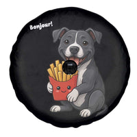 Funny Bonjour French Fries Spare Tire Cover Pitbull Dog Gift - Wonder Print Shop