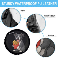Funny Bonjour French Fries Spare Tire Cover Pitbull Dog Gift - Wonder Print Shop