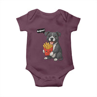 Funny Bonjour French Fries Baby Onesie Pitbull Dog Gift - Wonder Print Shop