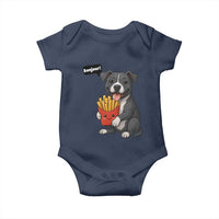 Funny Bonjour French Fries Baby Onesie Pitbull Dog Gift - Wonder Print Shop