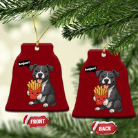 Funny Bonjour French Fries Ceramic Ornament Pitbull Dog Gift - Wonder Print Shop