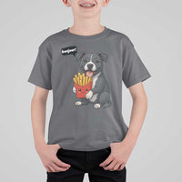 Funny Bonjour French Fries T Shirt For Kid Pitbull Dog Gift - Wonder Print Shop