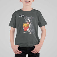 Funny Bonjour French Fries T Shirt For Kid Pitbull Dog Gift - Wonder Print Shop