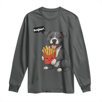 Funny Bonjour French Fries Long Sleeve Shirt Pitbull Dog Gift - Wonder Print Shop