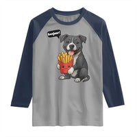 Funny Bonjour French Fries Raglan Shirt Pitbull Dog Gift - Wonder Print Shop
