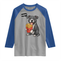 Funny Bonjour French Fries Raglan Shirt Pitbull Dog Gift - Wonder Print Shop