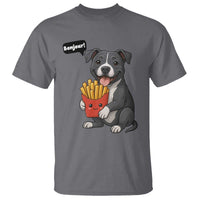 Funny Bonjour French Fries T Shirt Pitbull Dog Gift - Wonder Print Shop