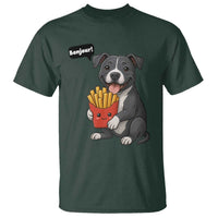 Funny Bonjour French Fries T Shirt Pitbull Dog Gift - Wonder Print Shop