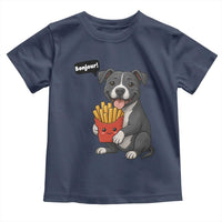 Funny Bonjour French Fries Toddler T Shirt Pitbull Dog Gift - Wonder Print Shop