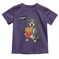 Funny Bonjour French Fries Toddler T Shirt Pitbull Dog Gift - Wonder Print Shop