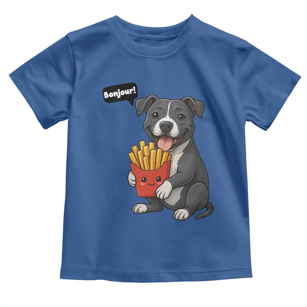 Funny Bonjour French Fries Toddler T Shirt Pitbull Dog Gift - Wonder Print Shop