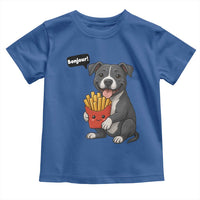 Funny Bonjour French Fries Toddler T Shirt Pitbull Dog Gift - Wonder Print Shop