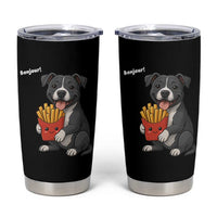 Funny Bonjour French Fries Tumbler Cup Pitbull Dog Gift