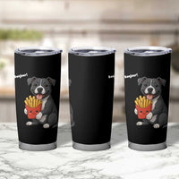 Funny Bonjour French Fries Tumbler Cup Pitbull Dog Gift