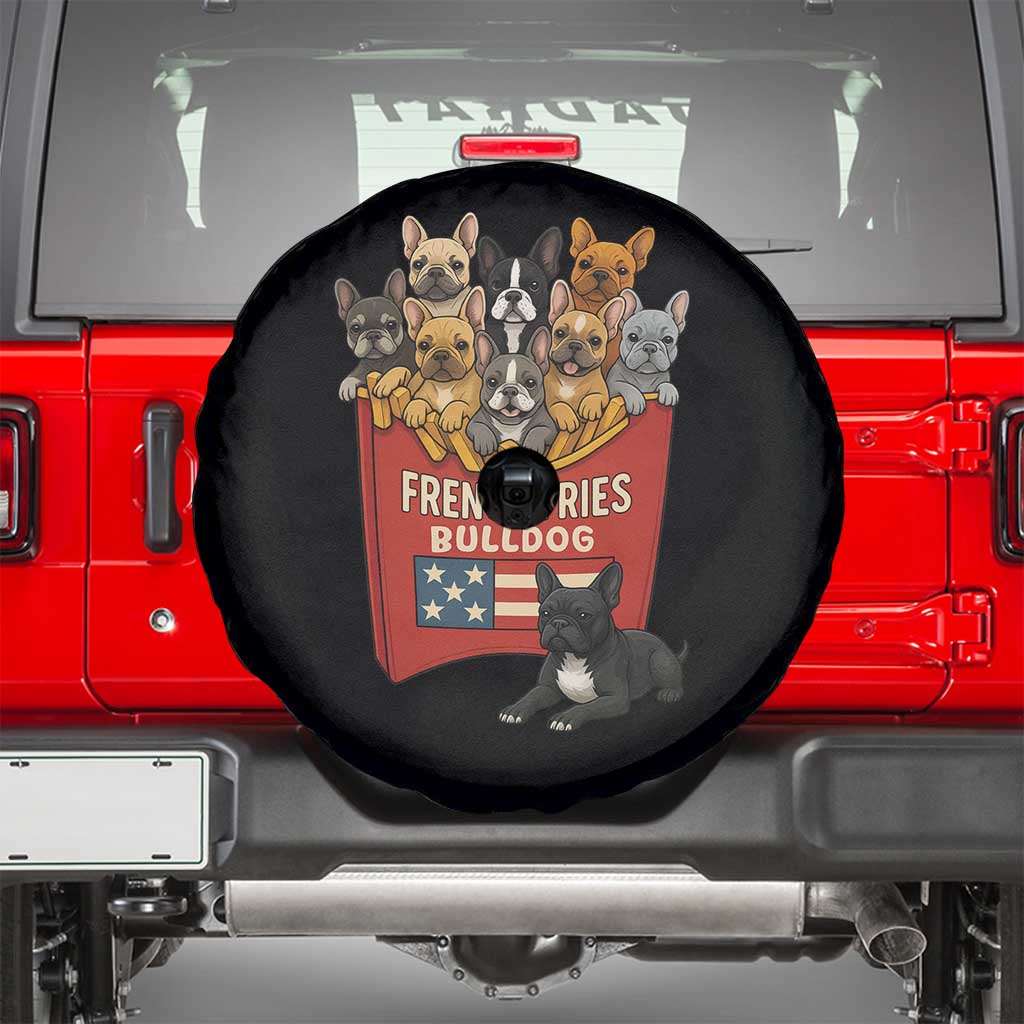 Funny French Fries Bulldog Spare Tire Cover Dog Lover Gift - Wonder Print Shop