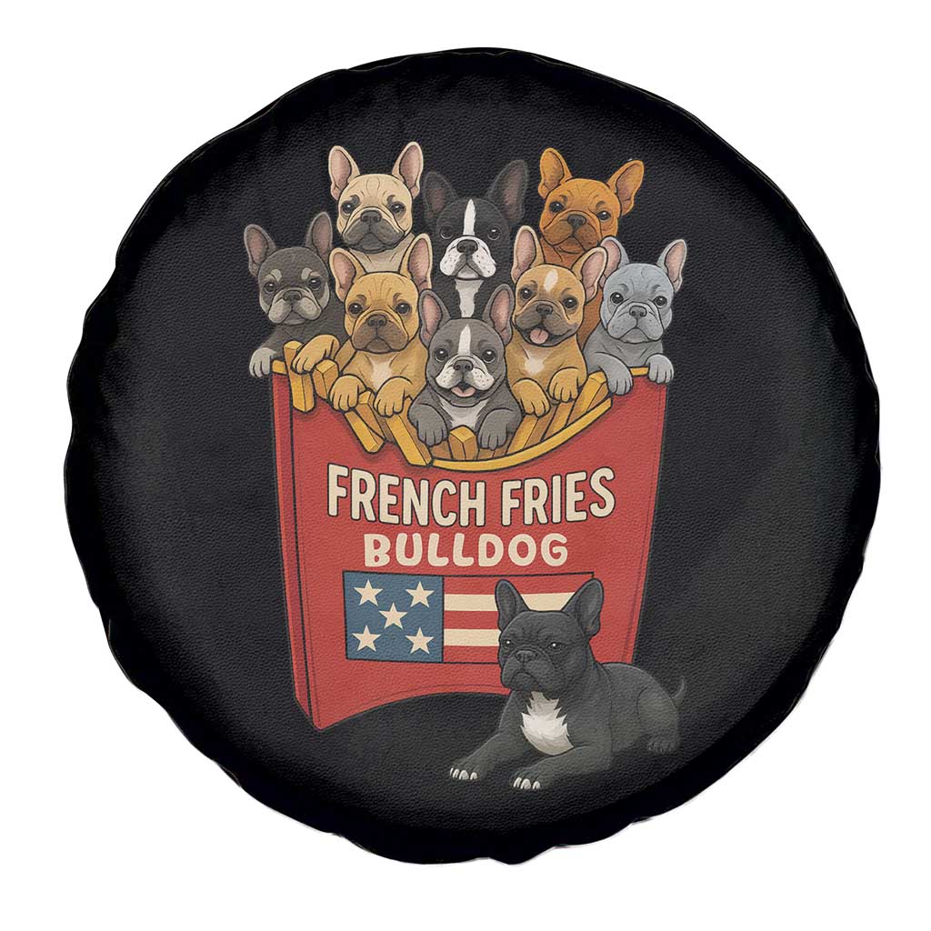 Funny French Fries Bulldog Spare Tire Cover Dog Lover Gift - Wonder Print Shop