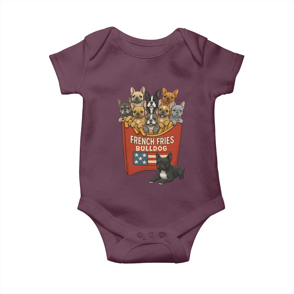 Funny French Fries Bulldog Baby Onesie Dog Lover Gift - Wonder Print Shop