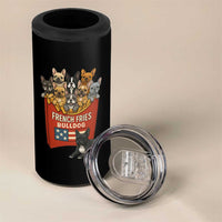 Funny French Fries Bulldog 4 in 1 Can Cooler Tumbler Dog Lover Gift