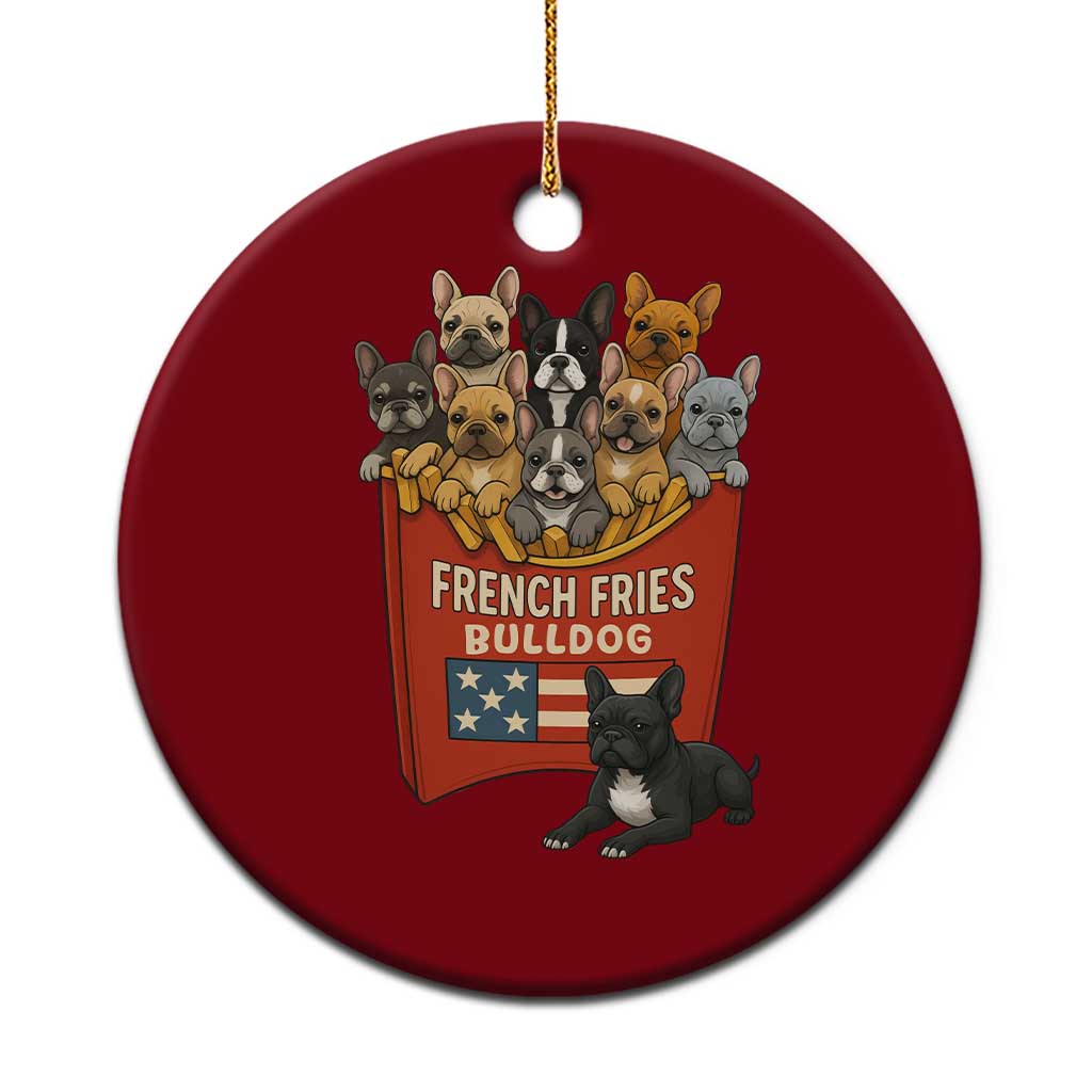 Funny French Fries Bulldog Ceramic Ornament Dog Lover Gift - Wonder Print Shop