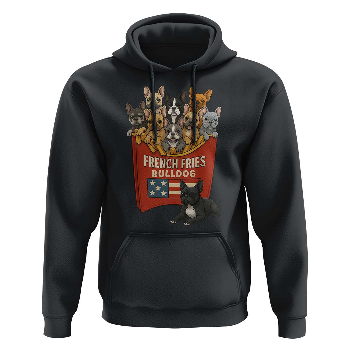 Funny French Fries Bulldog Hoodie Dog Lover Gift - Wonder Print Shop